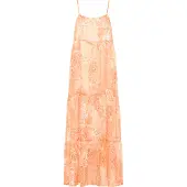 IZIA Maxikleid Damen Orange Weiss