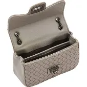 OEM Kleine rechteckige Schultertasche, faltbar, mit gewebtem Muster, Kettengliederung, Klappverschluss und 2 Fächern