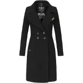 NAVAHOO Damen Trenchcoat Wooly – Premium Wintermantel mit Eleganter Passform