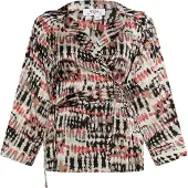 Usha Wickelbluse Damen Grau Dunkelrosa Mehrfarbig