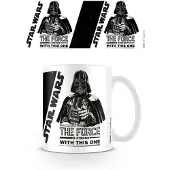 Star Wars - Kaffeebecher "The Force Is Strong" (Weiß/Schwarz)