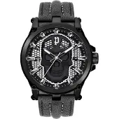 Police Vertex Herren Uhr PEWJA2108201 Leder schwarz mit weißer Naht