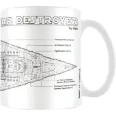 Star Wars - Kaffeebecher "Star Destroyer", Skizze (Weiß/Schwarz)
