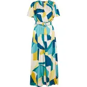 Faina Kleid Damen Blau Mehrfarbig