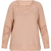Usha Bluse in großen Größen Frauen Aprikose