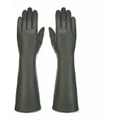 Infinity Leather Lange olivgrüne Winterhandschuhe aus italienischem Leder mit weichem Wollfutter