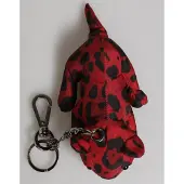 Dolce&Gabbana Rot Schwarz Polyester Tier Silhouette Tasche Schlüsselanhänger Schlüsselring