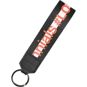 Dolce&Gabbana Schwarzer Logo-Polyester-Silberne Messinghalter Schlüsselanhänger Schlüsselring