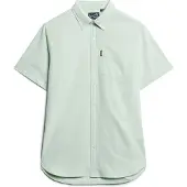 Superdry für Herren. M4010623A Grünes Kurzarm-Oxfordhemd (S), Lässig, Baumwolle
