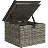 vidaXL 9-tlg. Garten-Sofagarnitur mit Kissen Grau Poly Rattan Akazie