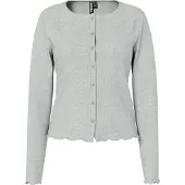 Pieces Strickjacke in Light Grey Melange | Gr.: XS