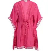 IZIA Kimono mit Lochspitze Damen Rosa