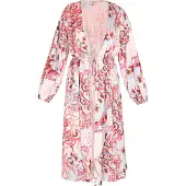IZIA Kimono Damen Rot Mehrfarbig