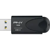 PNY Technologies PNY Attache 4, 16 GB, USB Typ-A, 3.2 Gen 1 (3.1 Gen 1), 80 MB/s, Ohne Deckel, Schwarz