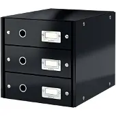 Leitz 3 Schubladen Click + Store, hoch, schwarz