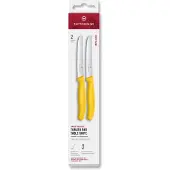 Victorinox Swiss Classic 6.7838.2C1 Tomato & Table Knife, Wavy, Yellow, Tomatenmesser Set 2-teilig