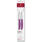 Victorinox Swiss Classic 6.7605.2C1 Straight, Purple, Gemüsemesser Set, 2-teilig, 8 cm
