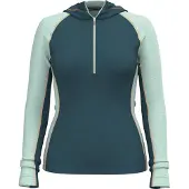 Smartwool Funktionsshirt Classic Thermal Merino Base Layer 1/2 Zip Hoodie Damen Twilight Blue/ Ar-M