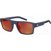 Tommy Hilfiger Eyewear TH 1977/S Herren-Sonnenbrille Vollrand Quadratisch Kunststoff-Gestell, blau