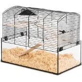 Zolux Neo Panas Käfig schwarz mit Glastoilette für kleine Nagetiere