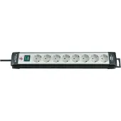 Brennenstuhl -Line Steckdosenleiste 8-fach schwarz/lichtgrau 3m H05VV-F 3G1,5, 1951580100