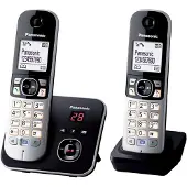 Panasonic KX-TG6822FRB, DECT-Telefon, Kabelloses Mobilteil, Freisprecheinrichtung, 120 Eintragungen, Anrufer-Identifikation, Grau, Silber