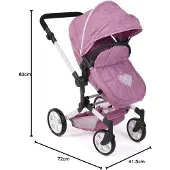 Bayer Chic 2000 Passeggino per Bambole Combinato 2 in 1 Linus