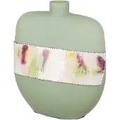 Gilde Tischvase "Vase Imperial, bauchig", bunt (grün, bunt), B:30cm H:33cm T:12cm, Aluminium, Glas, Vasen, Tischvase, aus Aluminium und Glas, wasserdicht, Tiefe 12 cm