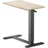 PureLink PureMounts Mobiler Beistell-Tisch höhenverstellbar, Höhenverstellbarkeit 64,0cm bis 99,9cm, bis zu 7kg belastbar, feststellbare Rollen, integrierter Getränkehalter, schwarz/holz