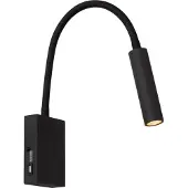 Lucide Nachttischlampe Alec schwarz mit USB-Anschluss