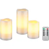 Goobay 3er-Set LED-Echtwachskerzen