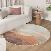 FRAAI Moderner Teppich Rund - Field Terra Rot Ø 120 cm