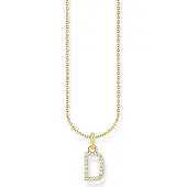 Thomas Sabo Kette mit Buchstaben-Anhänger D vergoldet