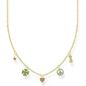 Thomas Sabo Blitz Kleeblatt Peace Herz & Infinity Halskette