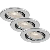 Briloner LED Einbauleuchten 3er Set dimmbar schwenkbar GU10 5,5W Metall Ø8,6cm
