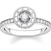 Thomas Sabo Ring Kreis mit Weissen Steinen Pavé Silber