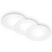 Briloner LED Einbauleuchten Einbaulampe 3er Set 3W weiß Kunststoff Ø8,6cm