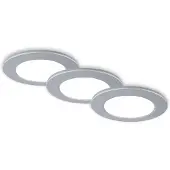 Briloner LED Einbauleuchten Bad 3er Set dimmbar Fernbedienung IP44 chrom Ø9,2cm