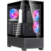 Silverstone SST-LD05-B-ARGB - Panorama Tower Micro-ATX Computer Case, black