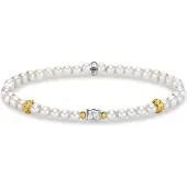 Thomas Sabo Armband beige Perlen mit Halbmond silber
