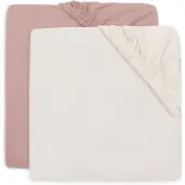 Jollein Spannbettlaken 2er-Pack 60x120, Wild Rose/Ivory