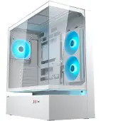 Cougar Gehäuse Midi-Tower, CFV235, ARGB, Glas, Weiß, Midi Tower, PC, Weiß, ATX, CEB, micro ATX, Mini-ITX, Glas, Stahl, Gaming