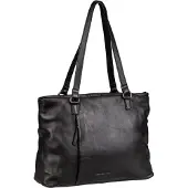 Green Burry GREENBURRY Leder Schultertasche Colombiana Shopper Black schwarz