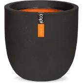 Capi Europe Schwarze Kunststoff-Ovalblumenkübel Ø 43 cm