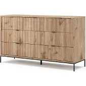 Vicco Sideboard Eliza Viking Oak 42 x 81 cm mit 7 Schubladen, Model 49503