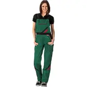 Planam Highline Damen Latzhose grün/schwarz/rot 36