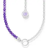 Thomas Sabo Member Charm Halskette mit Gliedern und imitiertem Amethyst Silber