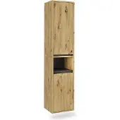 Vicco Hochschrank Viola Artisan/Grau 38 x 170 cm mit 2 Türen, Model 54877