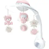 Infantino 3-in-1 Musik-Mobile mit Sternenhimmel-Projektor & Nachtlicht Rosa