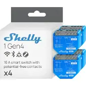 Shelly Relais "1 Gen4 4er Pack" max 16A 1 Kanal WLAN Matter Zigbee Bluetooth